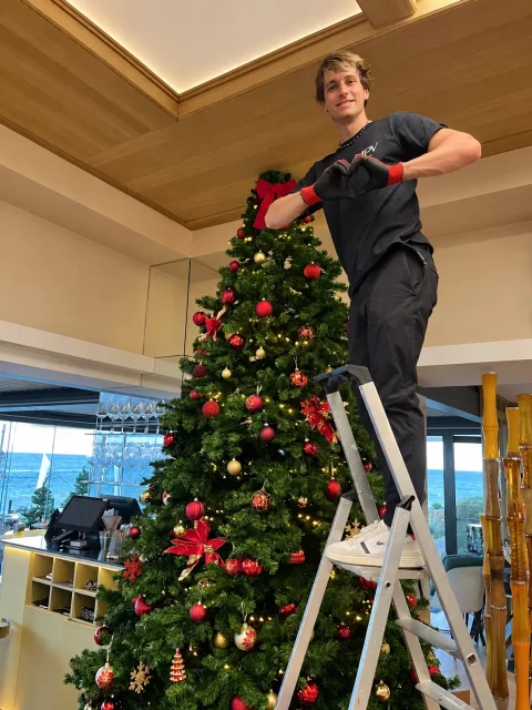 décoration de Noël pour l'hôtel Bowmann à Paris par l'agence MPV